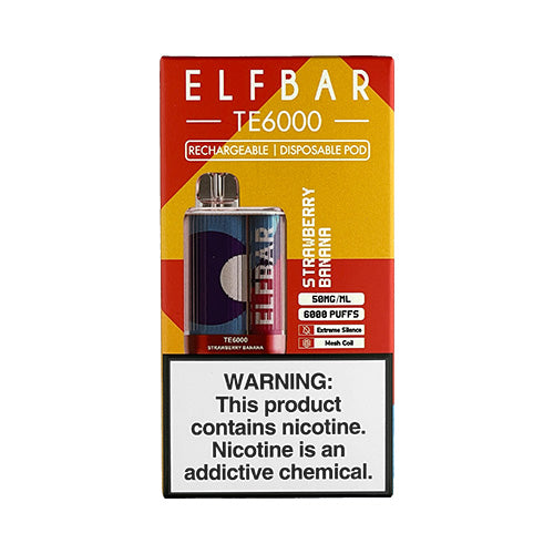 Elfbar TE6000 - Strawberry Banana, disposable vape