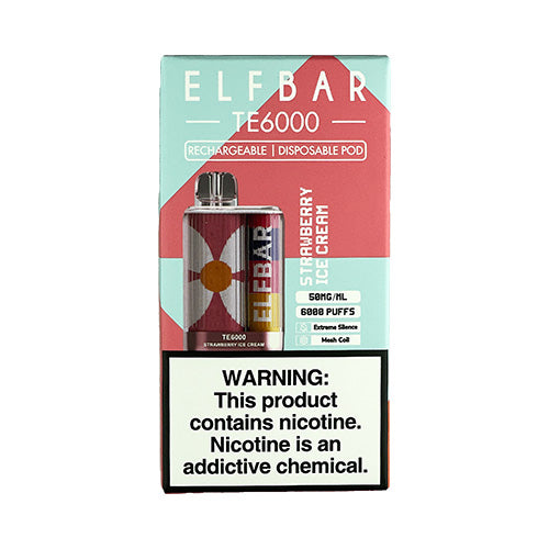 Elfbar TE6000 - Strawberry Ice Cream, disposable vape