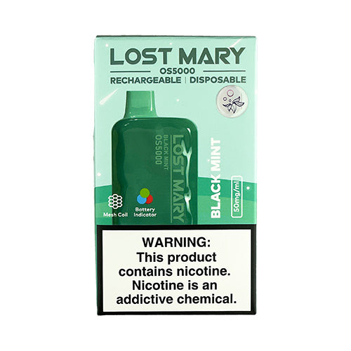 Lost Mary OS5000 - Black Mint, disposable vape