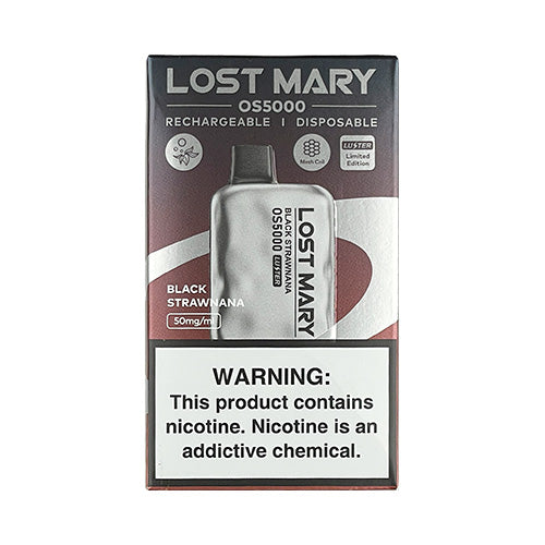 Lost Mary OS5000 - Black Strawnana, disposable vape
