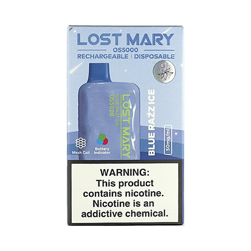 Lost Mary OS5000 - Blue Razz Ice, disposable vape