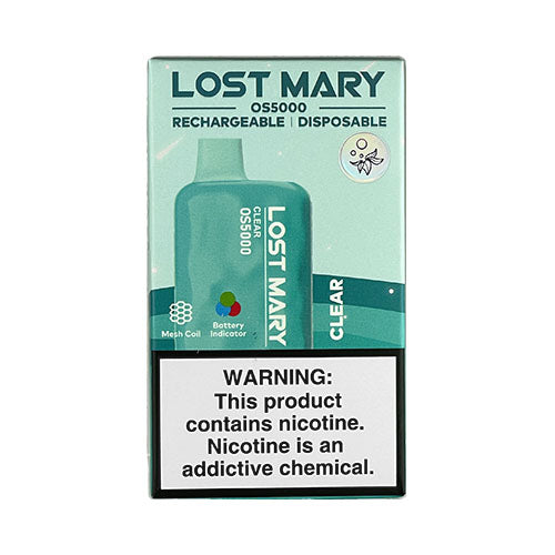 Lost Mary OS5000 - Clear, disposable vape