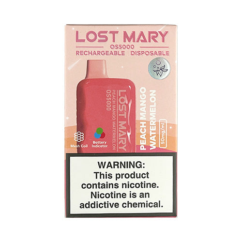 Lost Mary OS5000 - Peach Mango Watermelon, disposable vape