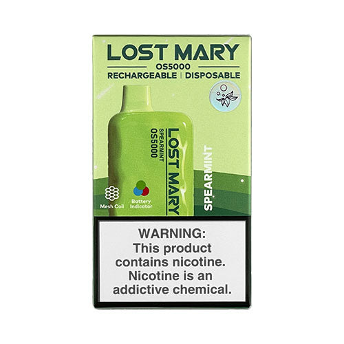 Lost Mary OS5000 - Spearmint, disposable vape