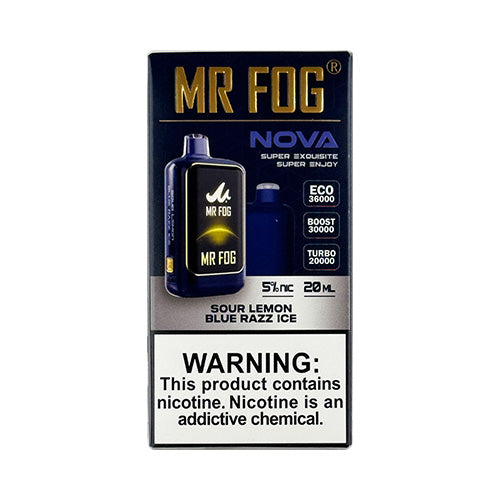 Mr Fog Nova - Sour Lemon Blue Razz Ice, disposable vape