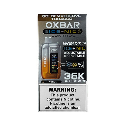 OXBAR Ice + Nic Control 35K -  Golden Reserve Tobacco, disposable vape