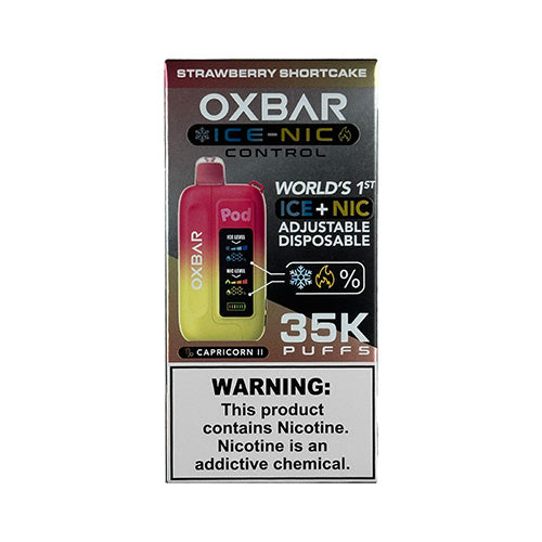 OXBAR Ice + Nic Control 35K -  Strawberry Shortcake, disposable vape