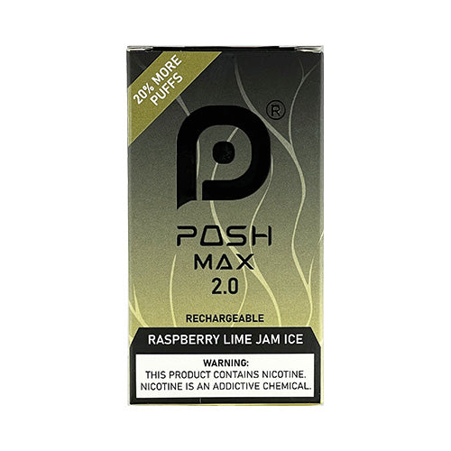 Posh Max 2.0 - Raspberry Lime Jam Ice, disposable vape