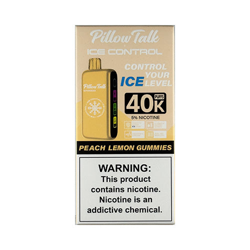 Pillow Talk Ice Control 40K - Peach Lemon Gummies, disposable vape
