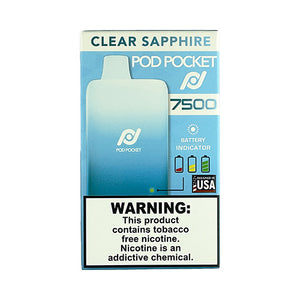 Pod Pocket 7500 - Clear Sapphire, disposable vape