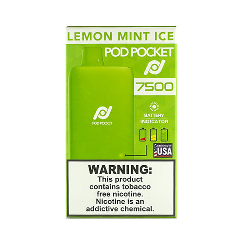 Pod Pocket 7500 - Lemon Mint Ice, disposable vape