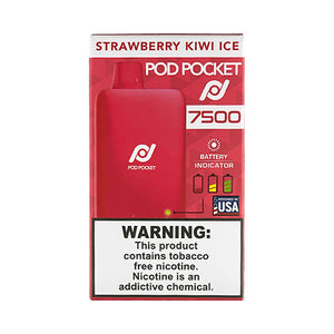 Pod Pocket 7500 - Strawberry Kiwi Ice, disposable vape