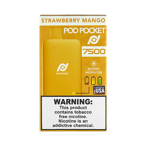 Pod Pocket 7500 - Strawberry Mango, disposable vape