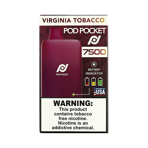 Pod Pocket 7500 - Virginia Tobacco, disposable vape
