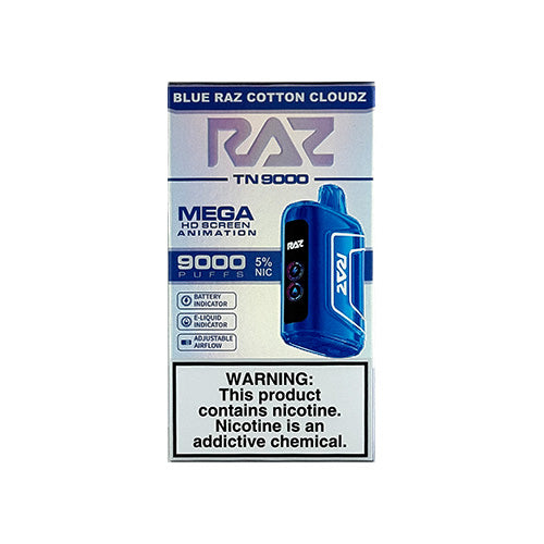 Raz TN9000 - Blue Raz Cotton Cloudz Disposable - $15.99 - VPRSTS