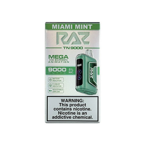 Raz TN9000 - Miami Mint, disposable vape