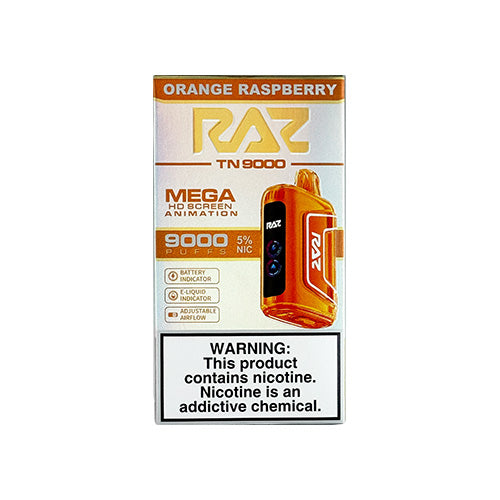 Raz TN9000 - Orange Raspberry Disposable - $17.99 - VPRSTS