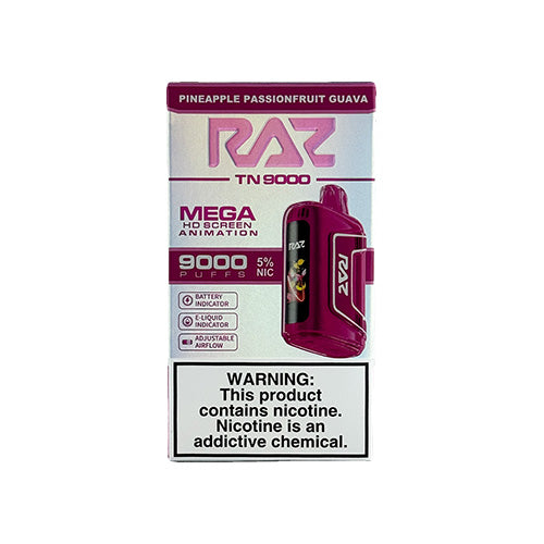 Raz TN9000 - Pineapple Passionfruit Guava, disposable vape