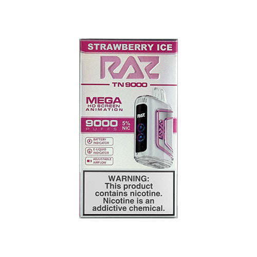 Raz TN9000 - Strawberry Ice, disposable vape