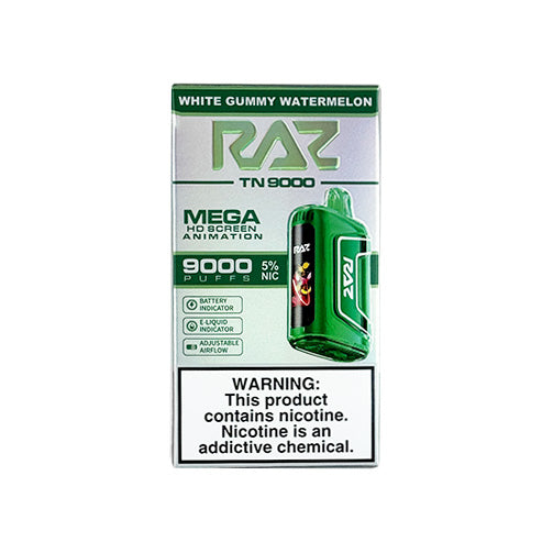 White Gummy Watermelon Raz Vape Raz TN9000 - White Gummy Watermelon Disposable - .99 Miami Mint Raz TN9000 White Gummy Watermelon Raz Vape Raz TN9000 - White Gummy Watermelon Disposable - .99 Miami Mint Raz TN9000