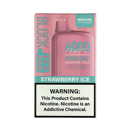 Block 6000 (Elf Edition) - Strawberry Ice, disposable vape