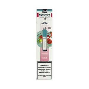Pod Mesh 5500 V2 - Berry Lush Apple, disposable vape