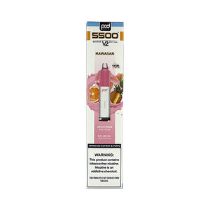 Pod Mesh 5500 V2 - Hawaiian, disposable vape