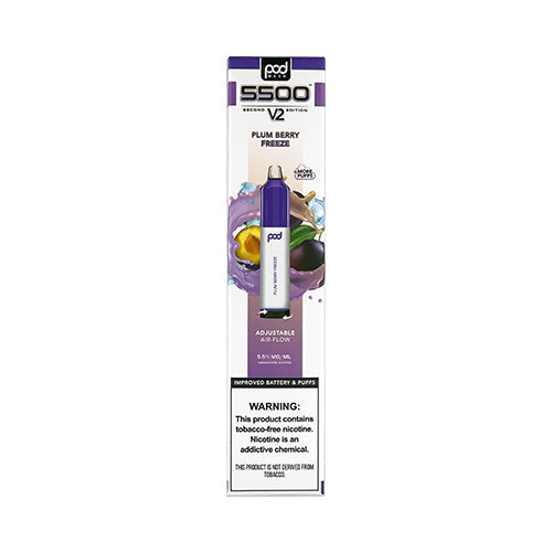 Pod Mesh 5500 V2 - Plum Berry Freeze, disposable vape