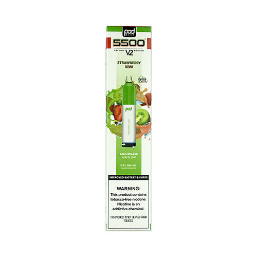 Pod Mesh 5500 V2 - Strawberry Kiwi, disposable vape